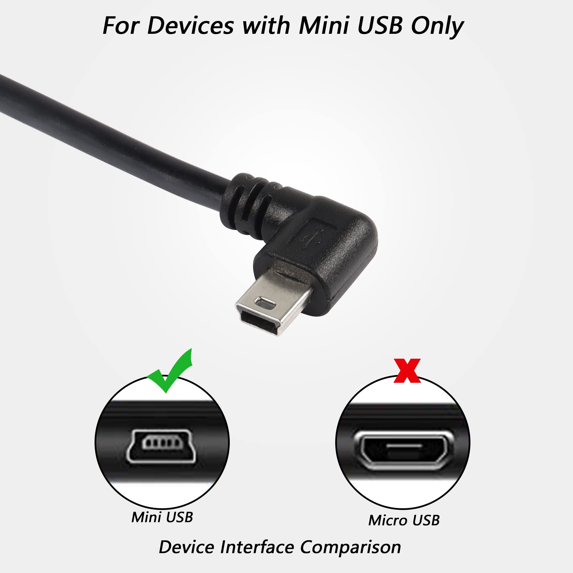 Amazon.com: CERRXIAN 90 Degree Mini USB Short Cable, 1ft Up Angle